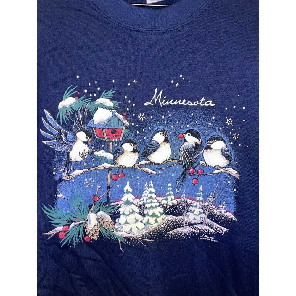 Jerzees 90s Vintage Jerzees Minnesota Winter Bird… - image 2