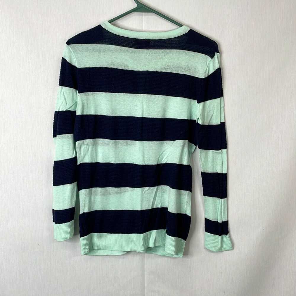 Merona Merona Womens Green Striped Button Front R… - image 2