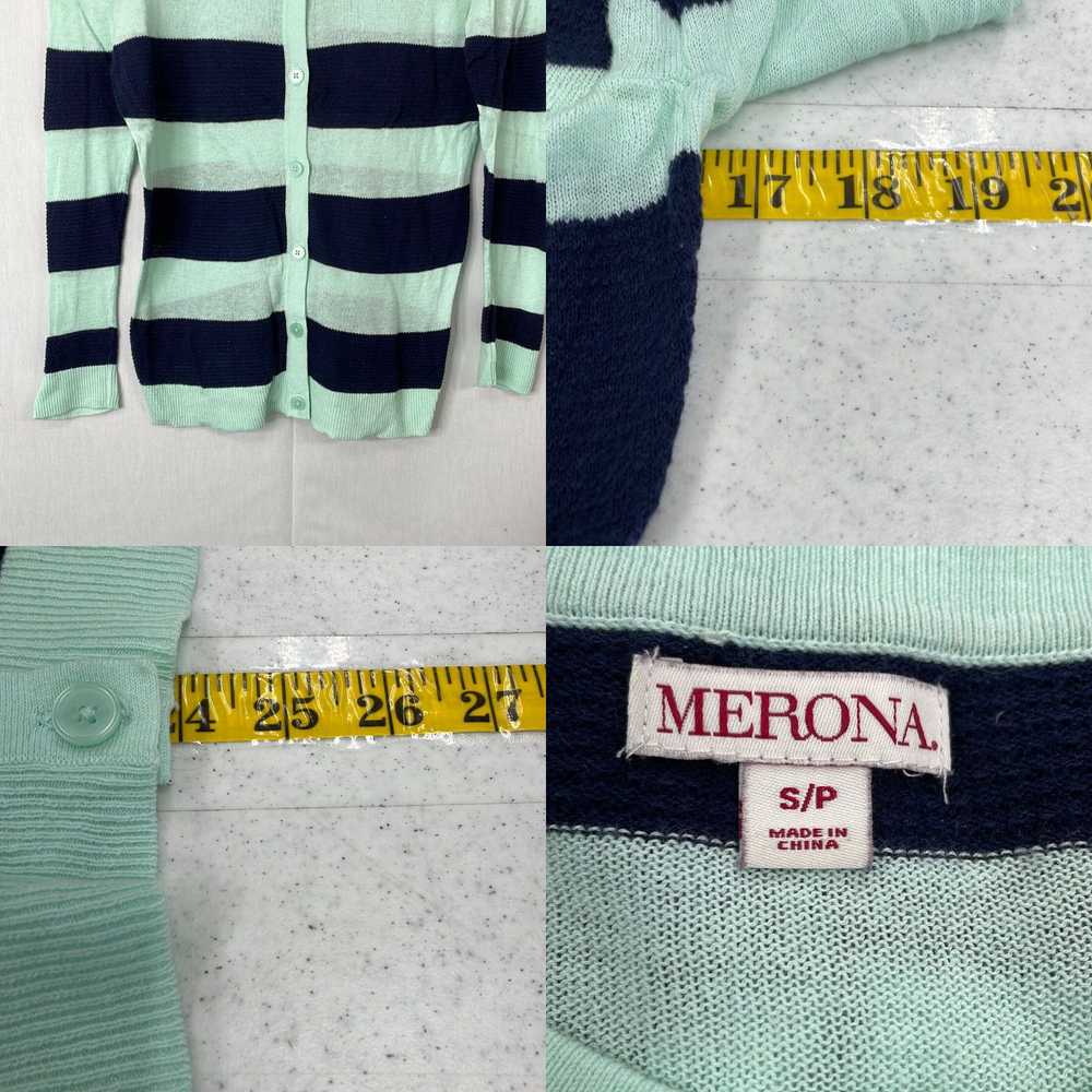 Merona Merona Womens Green Striped Button Front R… - image 4