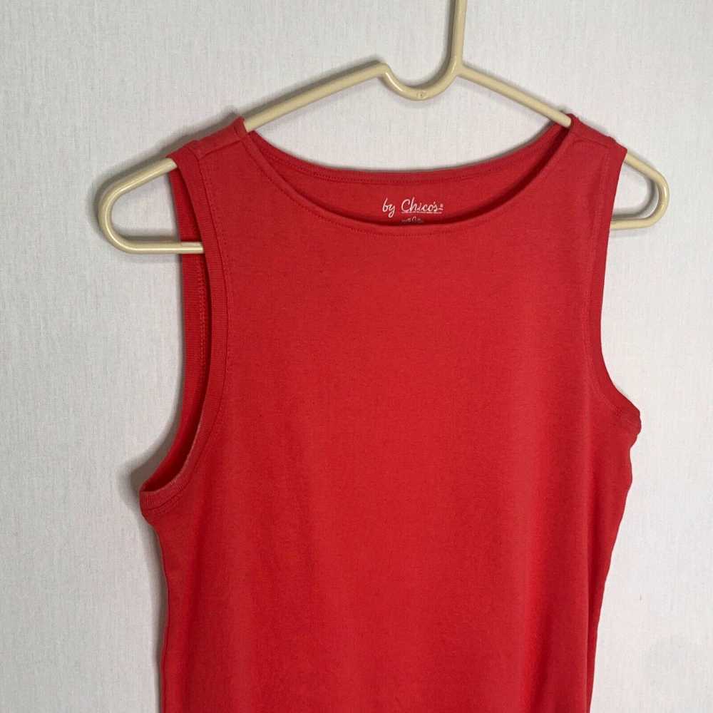 Vintage Chico's Womens Red Cotton Sleeveless Roun… - image 3