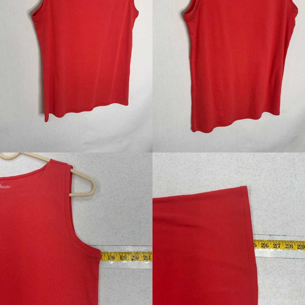 Vintage Chico's Womens Red Cotton Sleeveless Roun… - image 4