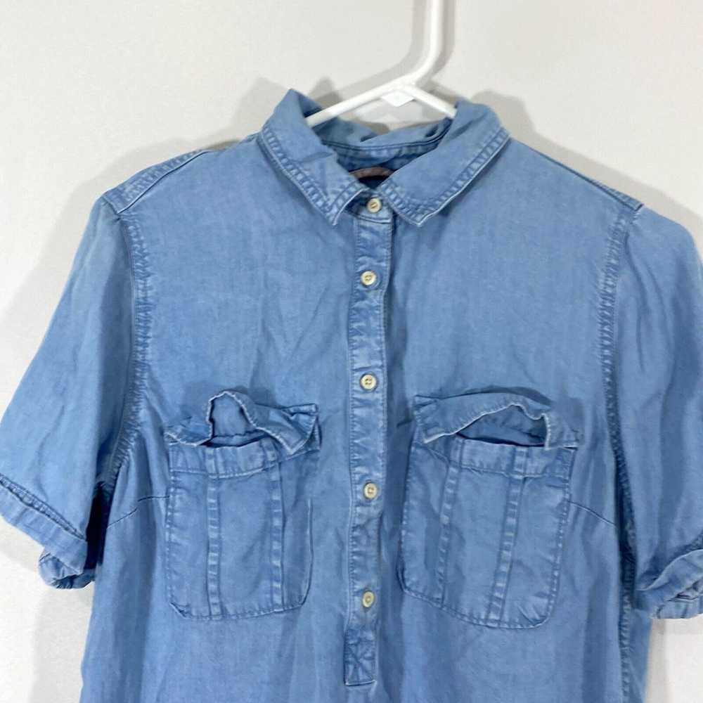 Merona Merona Womens Blue Denim Short Sleeves Fro… - image 3