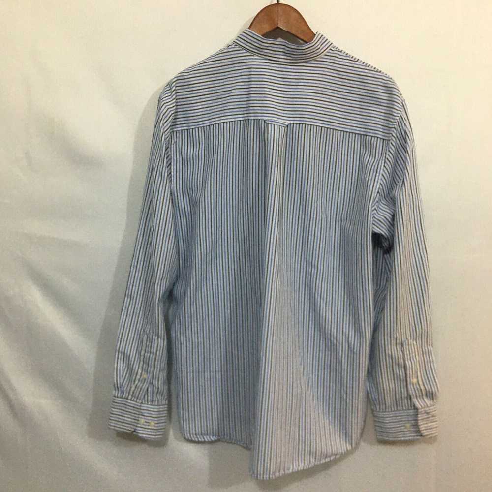 Vintage Saddlebred Mens Blue Striped Long Sleeve … - image 2