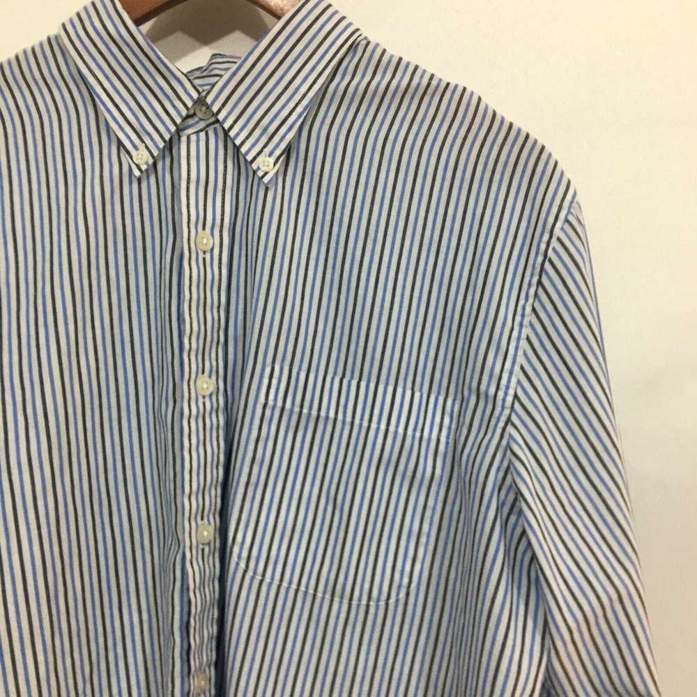 Vintage Saddlebred Mens Blue Striped Long Sleeve … - image 3