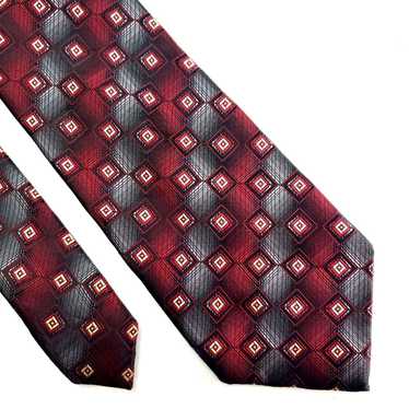 Croft & Barrow Croft Barrow Polyester Tie Red Geo… - image 1