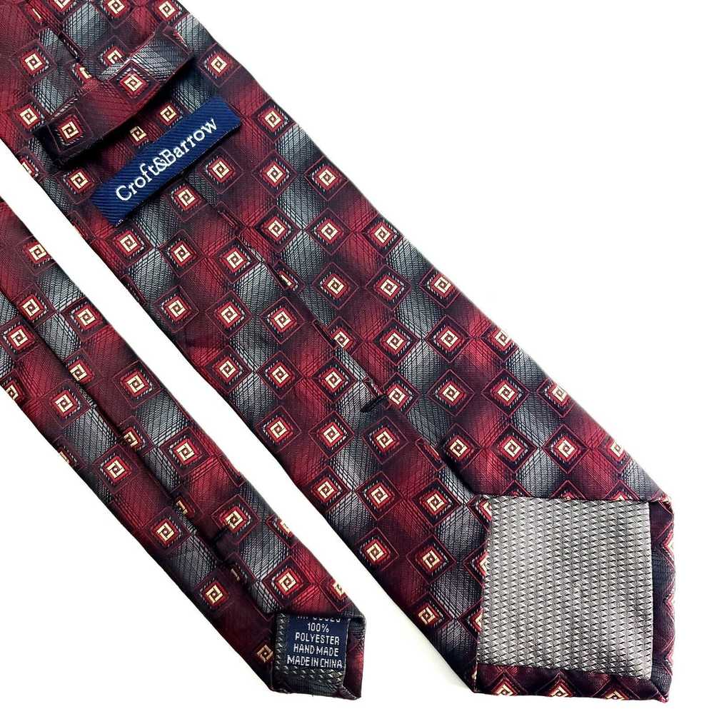 Croft & Barrow Croft Barrow Polyester Tie Red Geo… - image 3