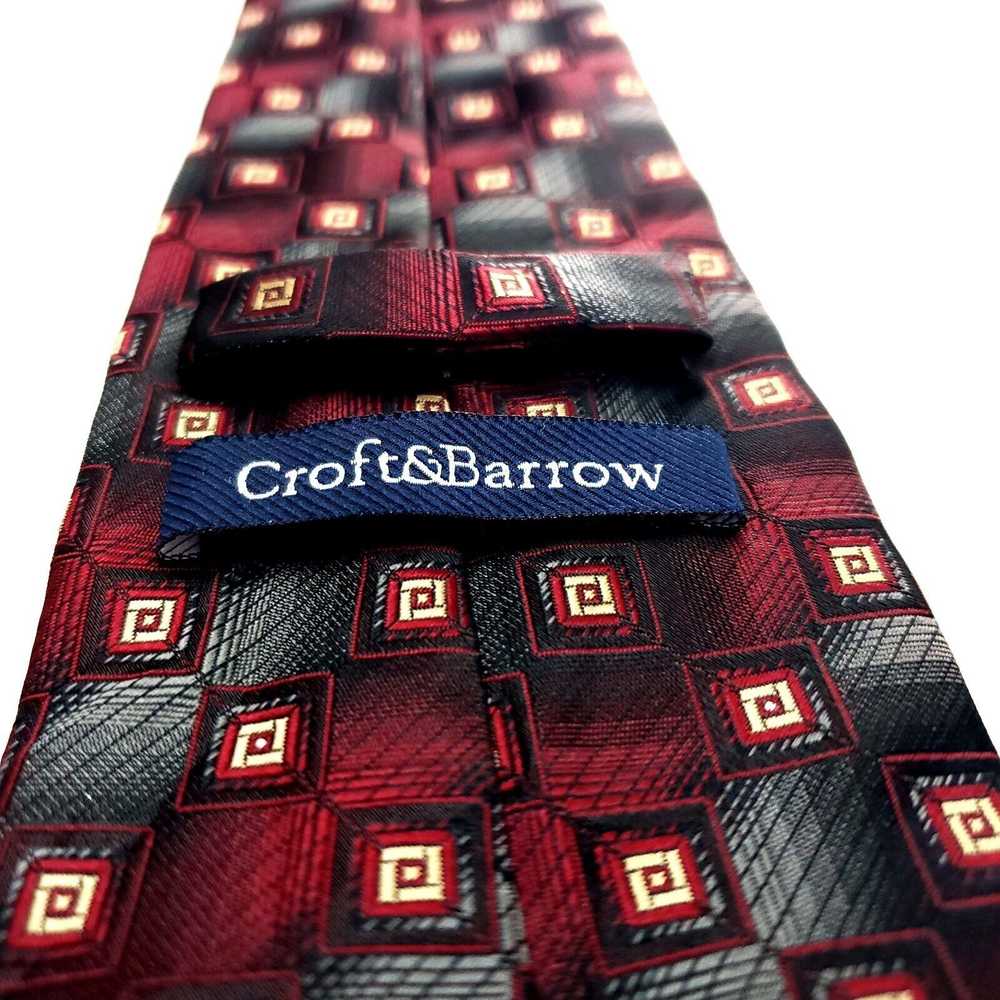 Croft & Barrow Croft Barrow Polyester Tie Red Geo… - image 4