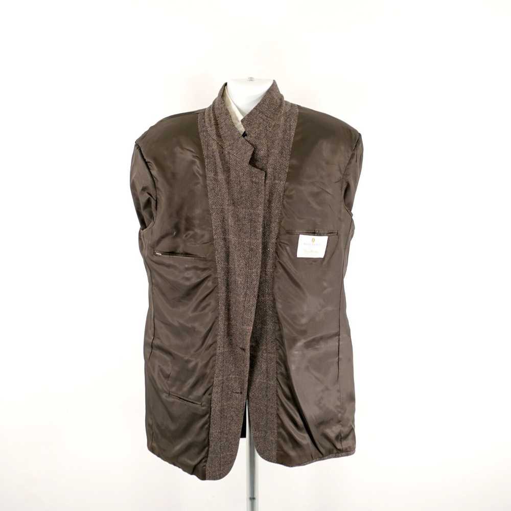 Bill Blass Bill Blass Tweed Wool Brown Black Bird… - image 11