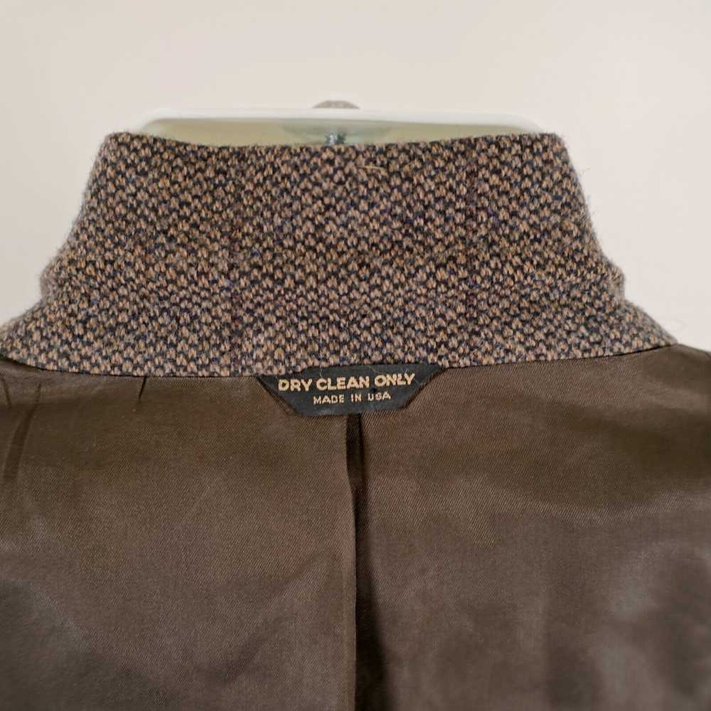 Bill Blass Bill Blass Tweed Wool Brown Black Bird… - image 12