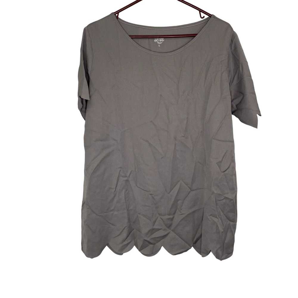 Altea Tickled Teal Womens Gray Round Neck Short S… - image 1