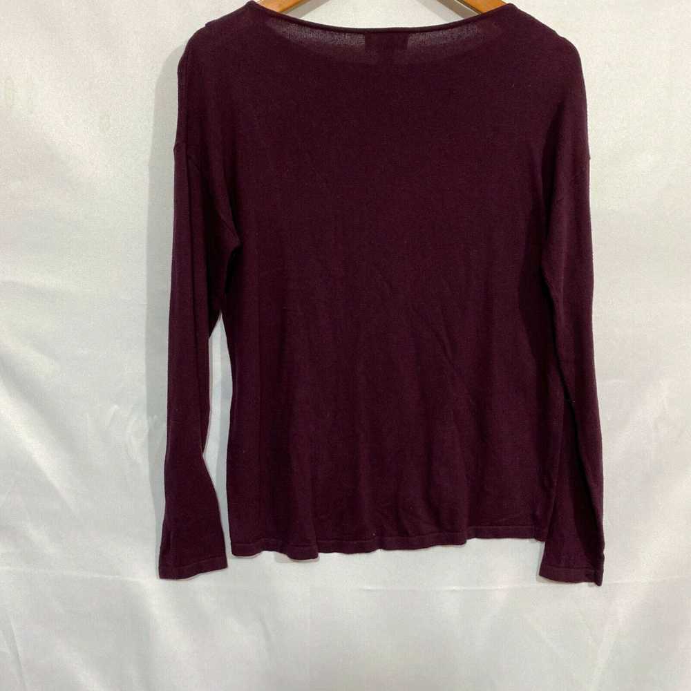 Loft Loft Outlet Womens Maroon Long Sleeve Round … - image 2