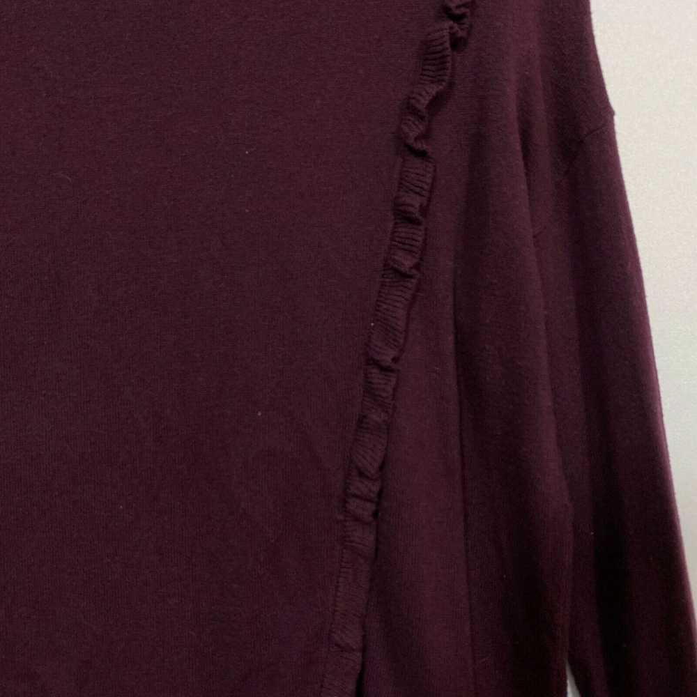 Loft Loft Outlet Womens Maroon Long Sleeve Round … - image 3