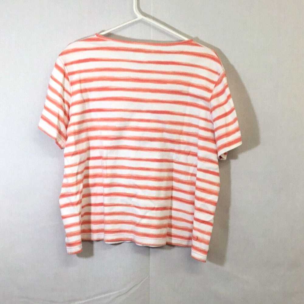 Vintage Kim Rogers Womens Orange White Striped Sh… - image 2