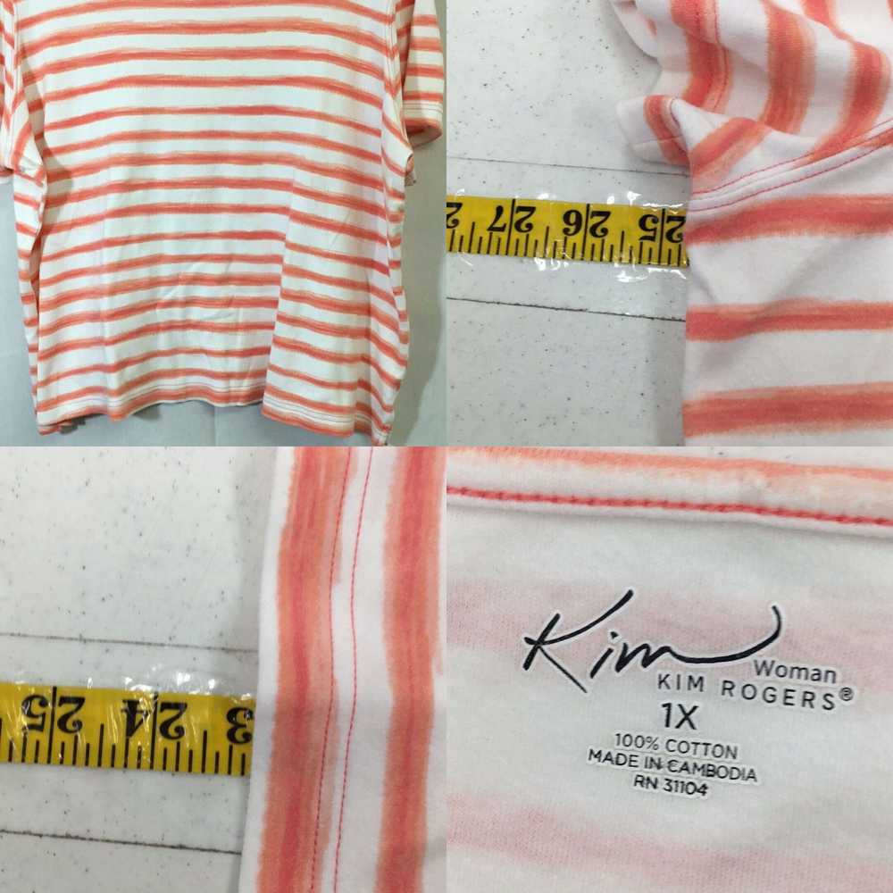 Vintage Kim Rogers Womens Orange White Striped Sh… - image 4