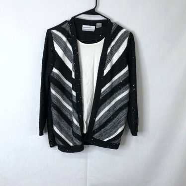 Vintage Alfred Dunner Womens Black Striped Long S… - image 1