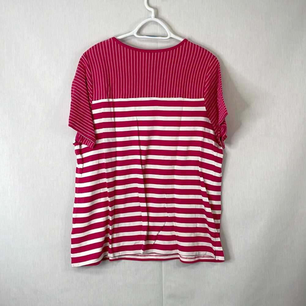 Pinko Kim Rogers Womens Pink Striped Curvy Round … - image 2