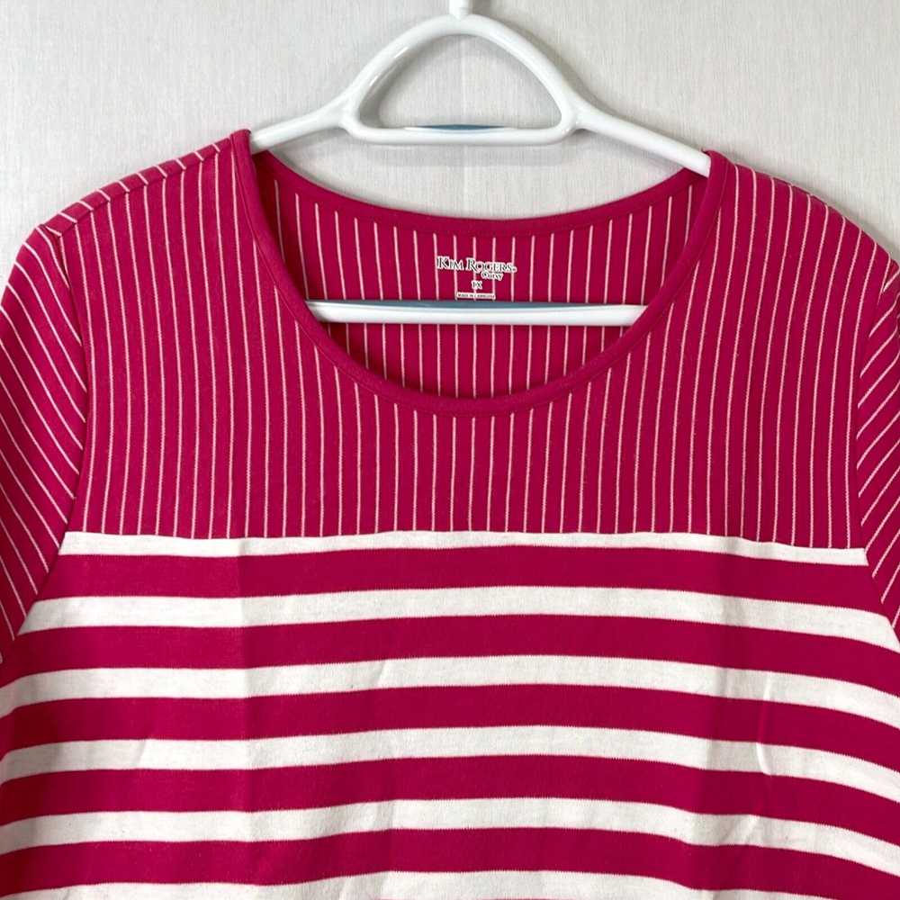 Pinko Kim Rogers Womens Pink Striped Curvy Round … - image 3