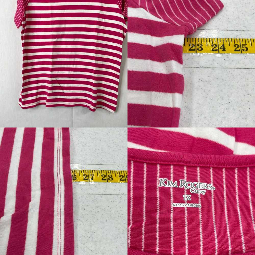 Pinko Kim Rogers Womens Pink Striped Curvy Round … - image 4