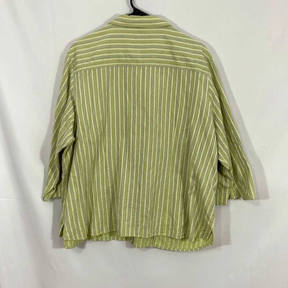 Vintage Carolina Colours Womens Green Striped 3/4… - image 2