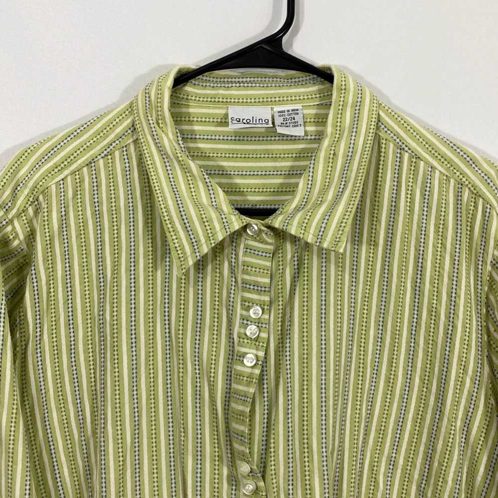 Vintage Carolina Colours Womens Green Striped 3/4… - image 3