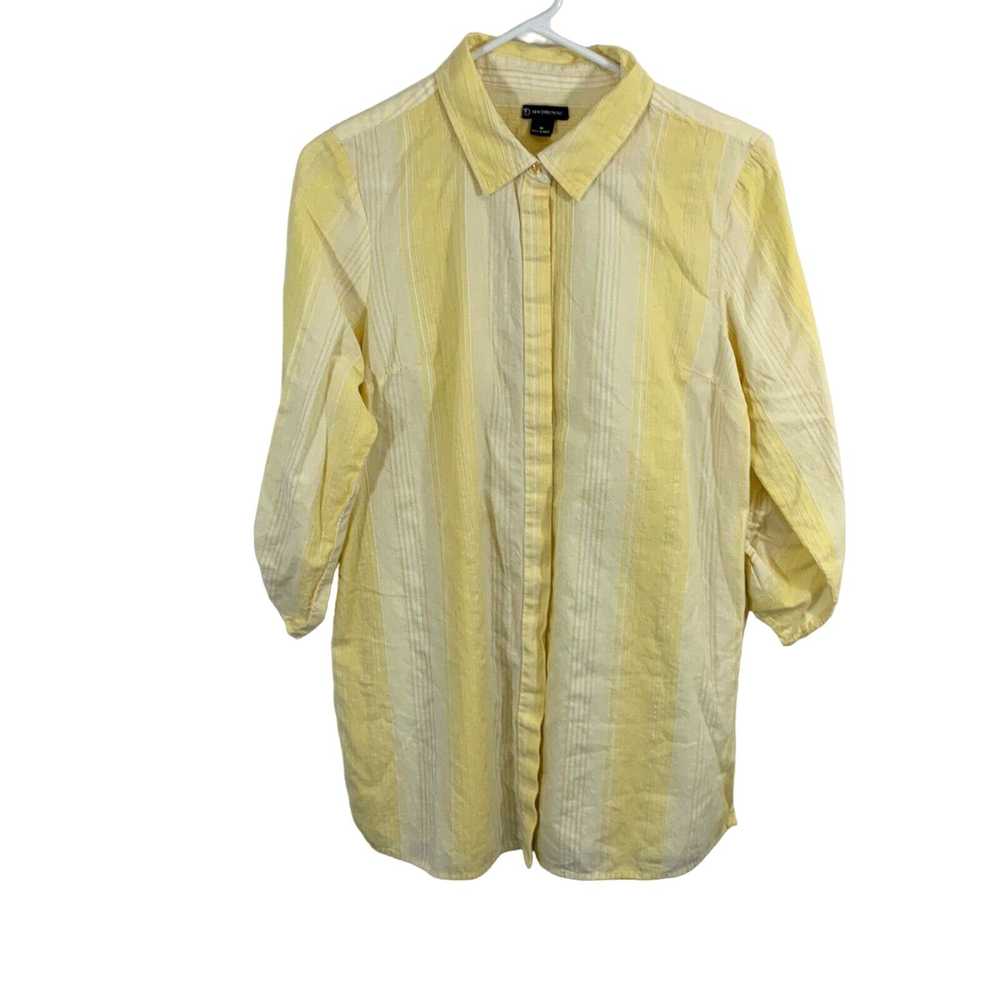 Vintage New Direction Womens Yellow Striped Short… - image 1