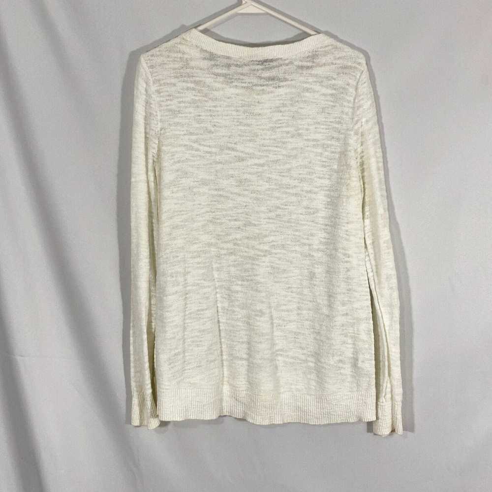 Loft Loft Womens White Long Sleeves Round Neck Kn… - image 2