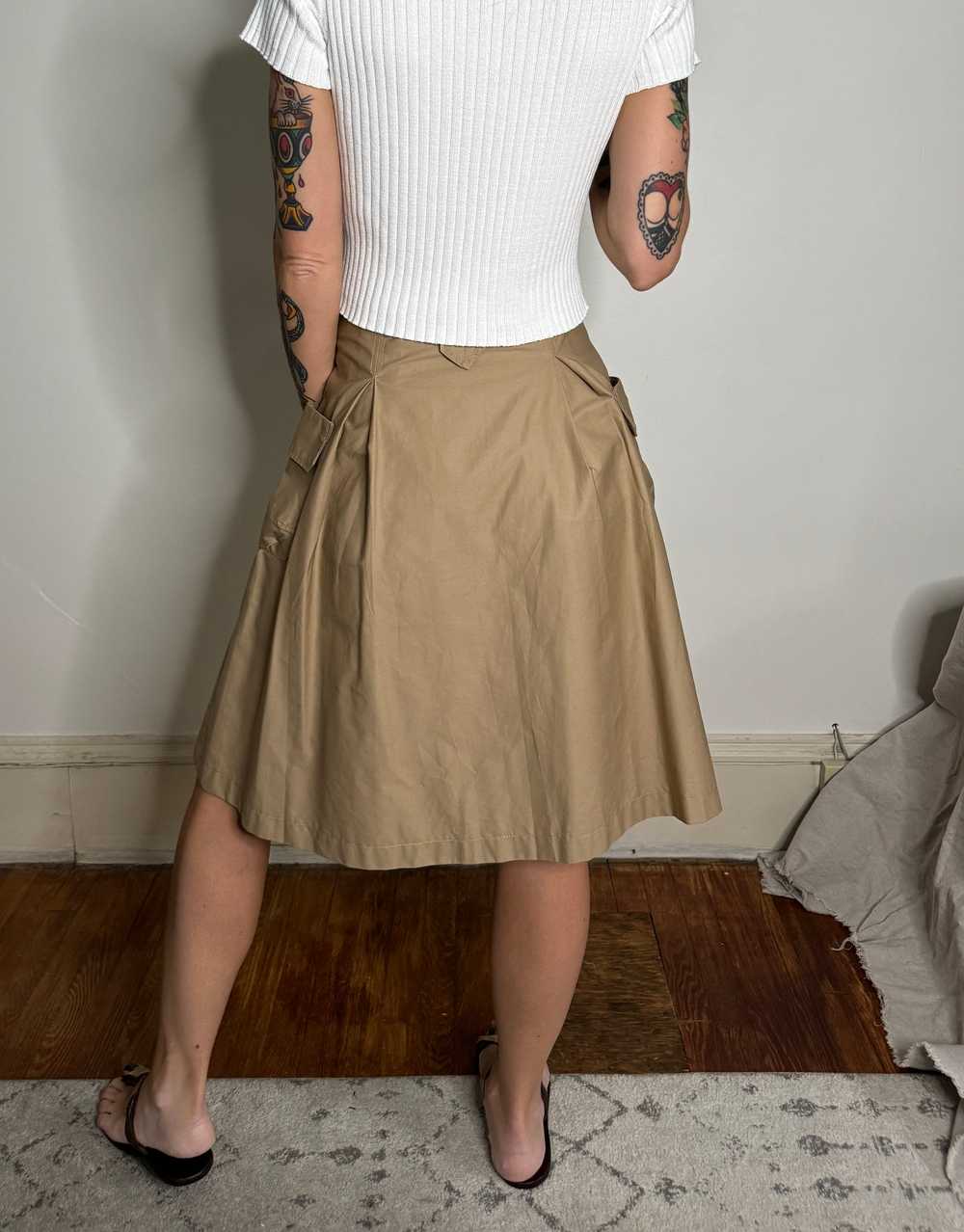 vintage khaki midi skirt / y2k chino skirt / tan … - image 4