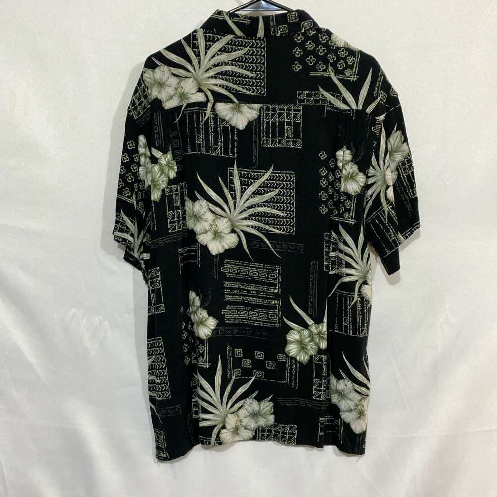 Haggar Haggar Mens Black Floral Hawaiian Print Co… - image 2