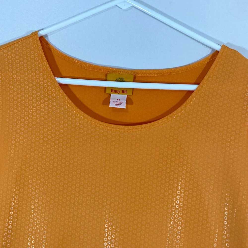 Vintage Ruby Rd. Womens Orange Short Sleeve Round… - image 3