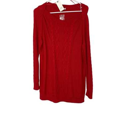 Vintage Crown & Ivy Womens Red Long Sleeve Boat N… - image 1