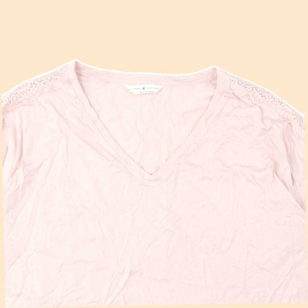 Vintage Soft Pink Solid Cotton Pyjama Top for Wom… - image 3