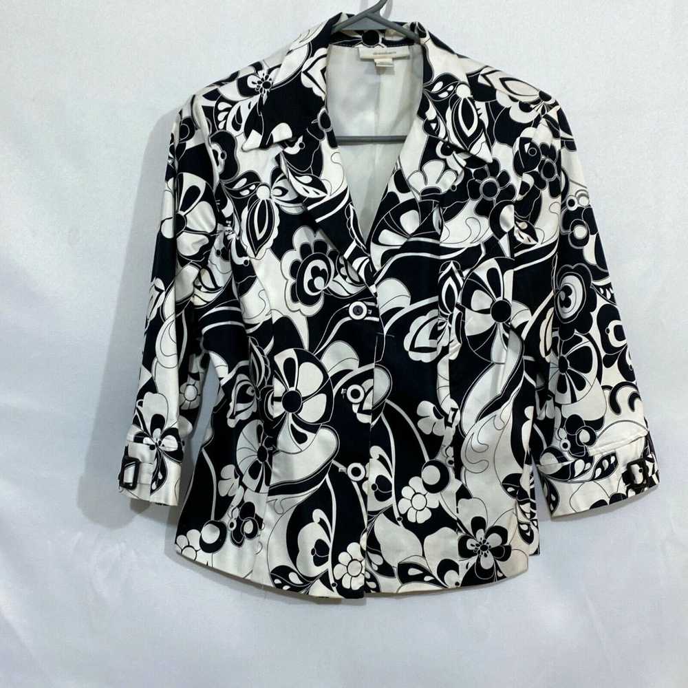 Vintage Dressbarn Womens White Floral Long Sleeve… - image 1