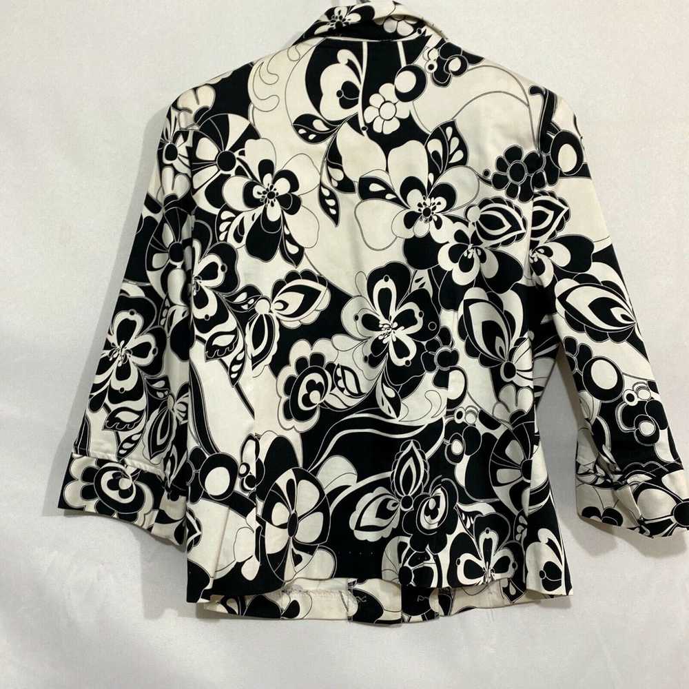 Vintage Dressbarn Womens White Floral Long Sleeve… - image 2