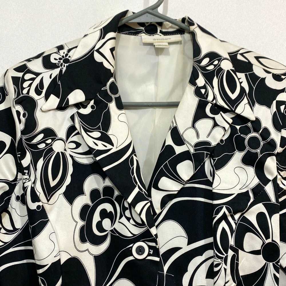 Vintage Dressbarn Womens White Floral Long Sleeve… - image 3