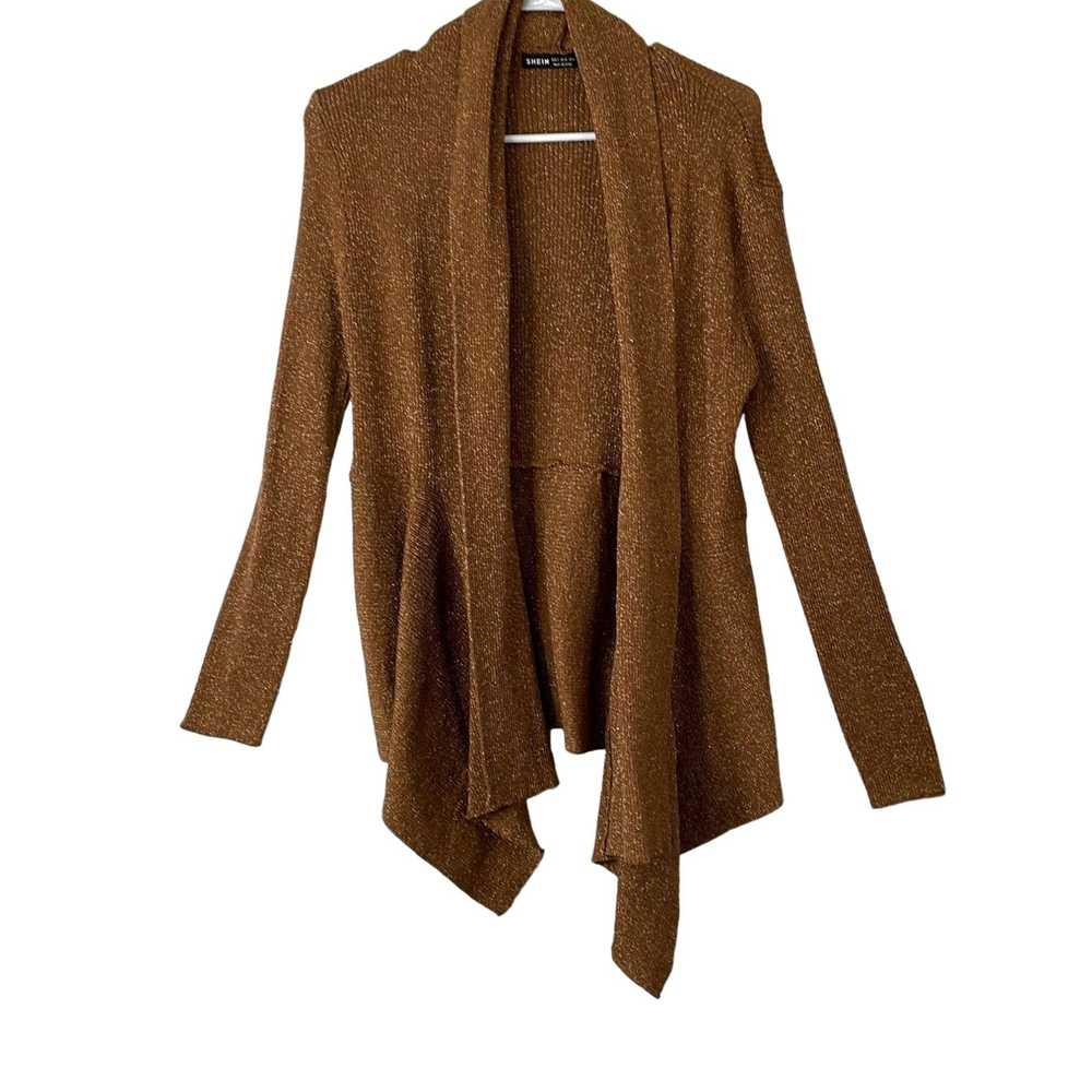 Shein Shein Womens Brown Knit Long Sleeve Open Fr… - image 1