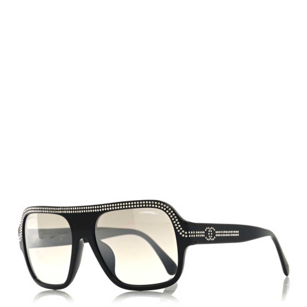 CHANEL Acetate Crystal CC Shield Sunglasses 71432… - image 1