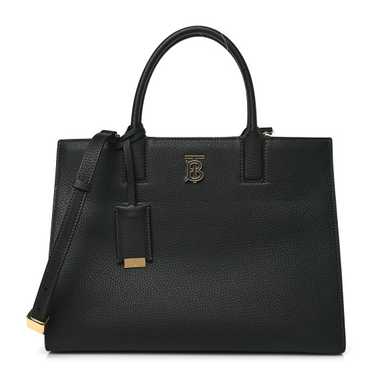 BURBERRY Grained Calfskin Small Frances Tote Black