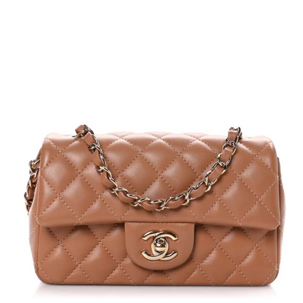 CHANEL Lambskin Quilted Mini Rectangular Flap Bro… - image 1