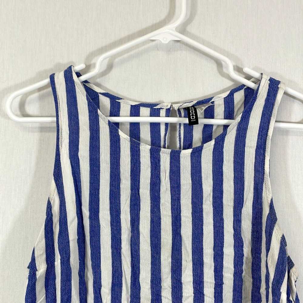 H&M Divided By H&M Womens Blue White Striped Slee… - image 3