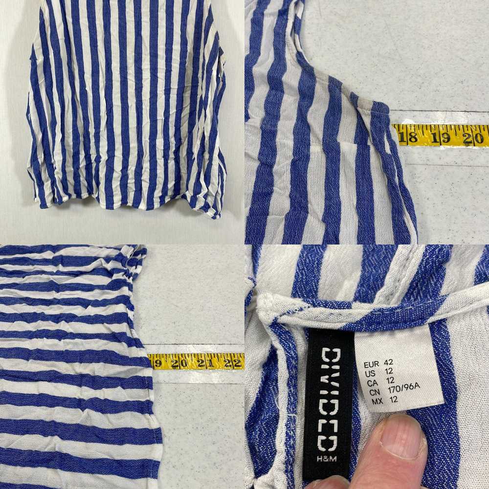 H&M Divided By H&M Womens Blue White Striped Slee… - image 4