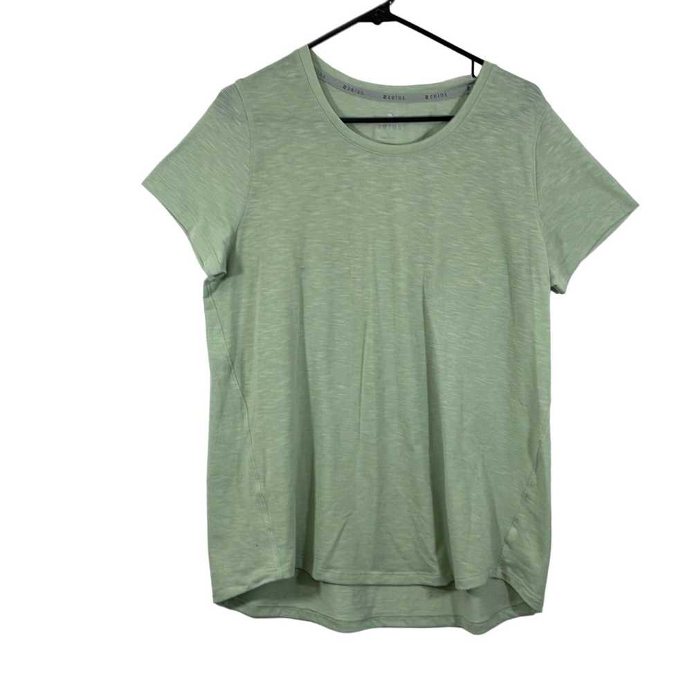 Vintage Zelos Womens Green Knitted Short Sleeve R… - image 1