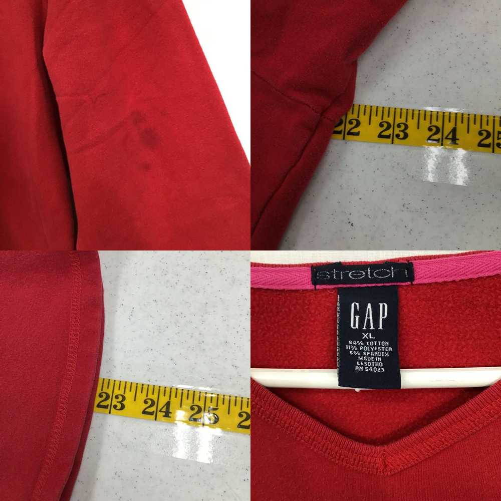 Gap Gap Womens Red Stretch Long Sleeves V Neck Fl… - image 4