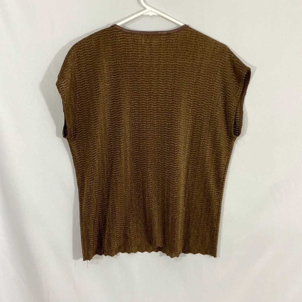 Vintage Kim Rogers Womens Brown Short Sleeves Cre… - image 2