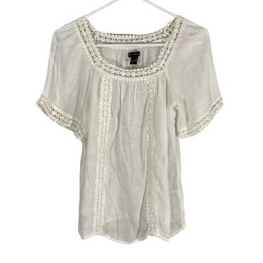 Vintage New Directions Womens White Square Neck S… - image 1