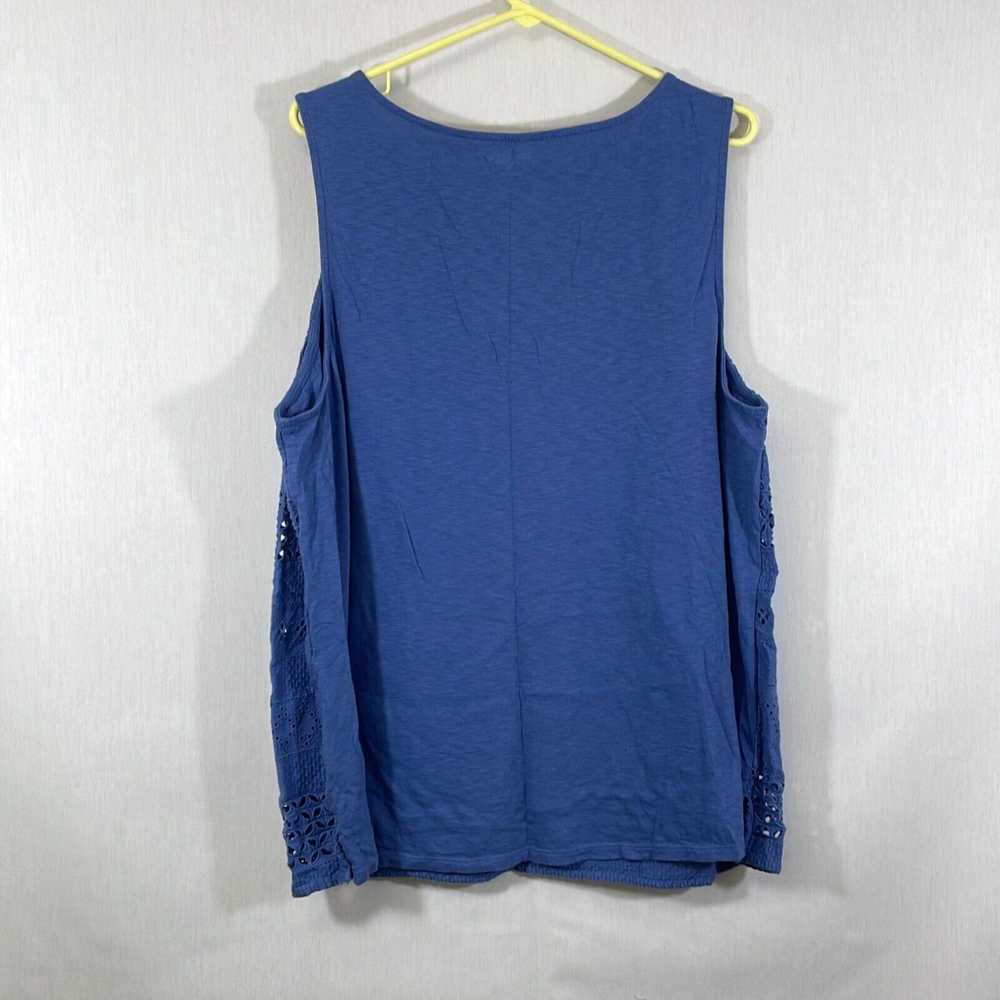 Vintage Kim Rogers Womens Curvy Blue Cotton Sleev… - image 2