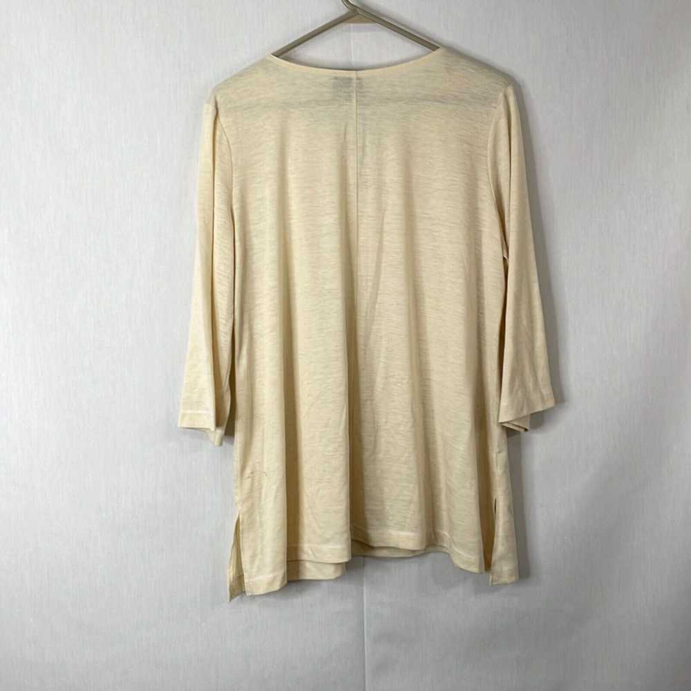 Vintage New Directions Womens Beige Round Neck 3/… - image 2