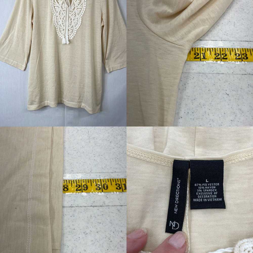 Vintage New Directions Womens Beige Round Neck 3/… - image 4