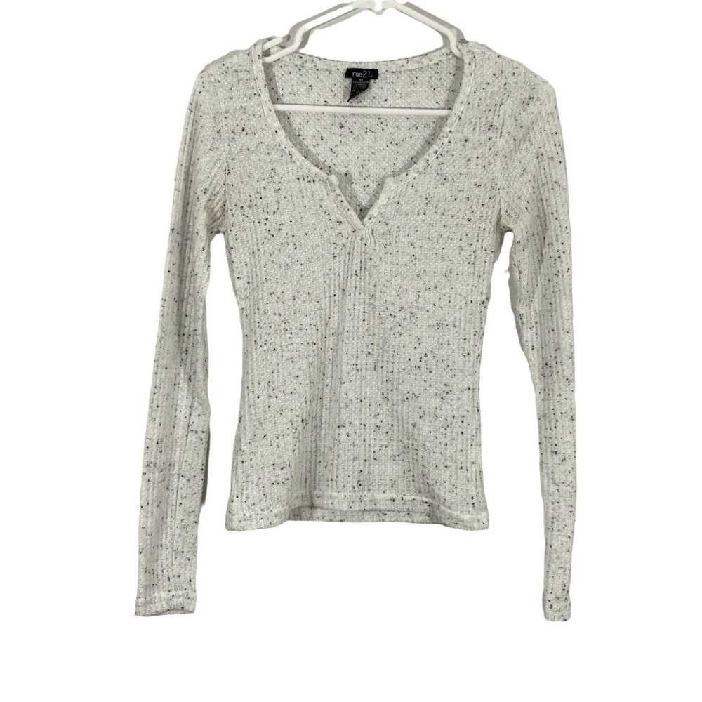 Rue 21 Rue 21 Womens White Spotted Long Sleeves S… - image 1