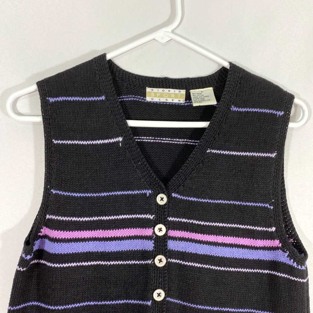 Vintage Sigrid Sport Olsen Black Striped Sleevele… - image 3