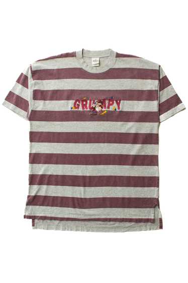 Vintage Striped Embroidered Grumpy Dwarf T-Shirt (